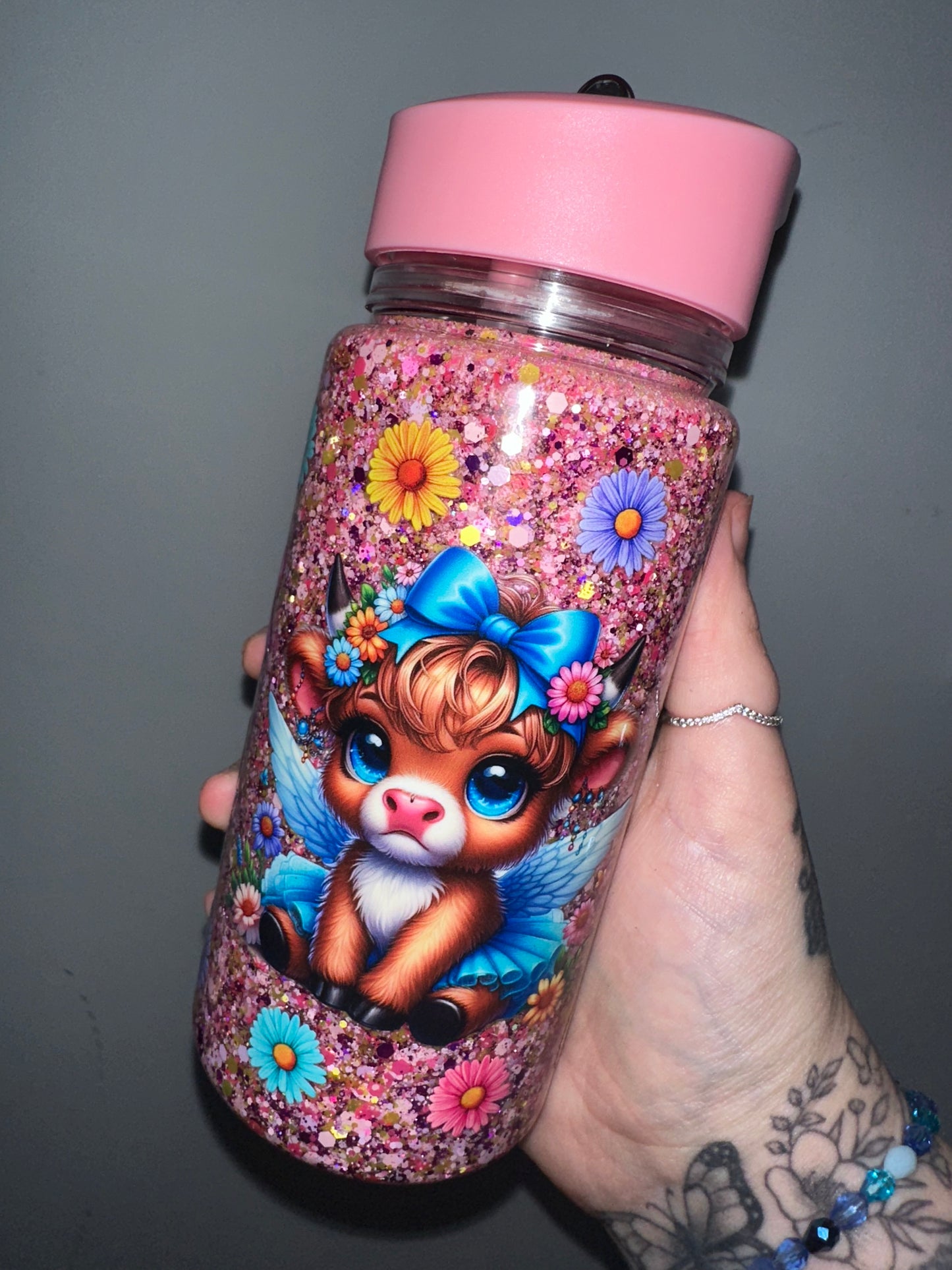 10oz Kids Snow Globe Bottles ❤︎